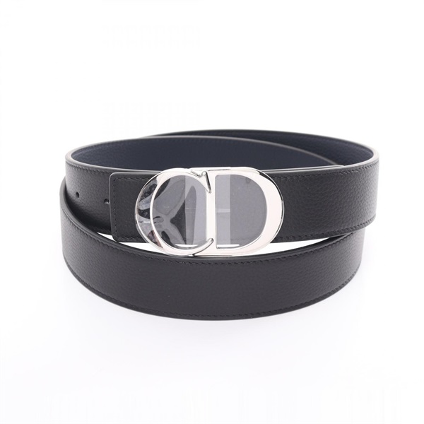 Christian Dior CD logo belt reversible 4371PLTAMH16Q85 leather Black Navy