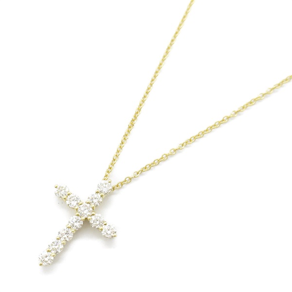 TIFFANY＆CO Small Cross Necklace Pendant 18KYG Yellow Gold Used women