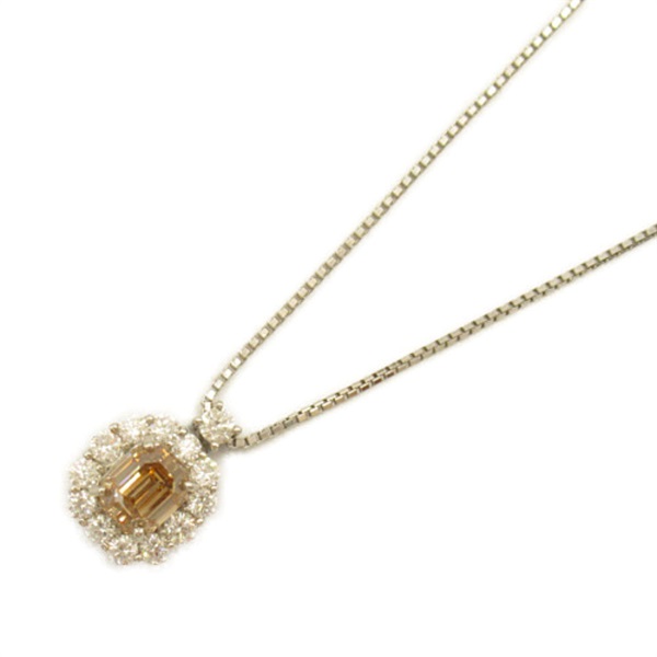 JEWELRY Diamond Necklace Pendant Pt850 Pt900 Platinum Clear Used