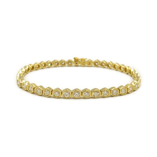 JEWELRY Diamond Bracelet K18 Yellow Gold Clear Used Women