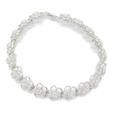 JEWELRY Diamond Bracelet K18 WG White Gold Clear Used Women