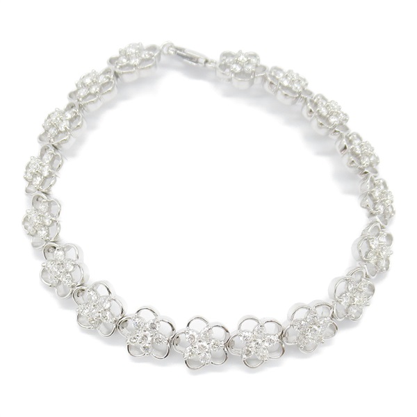 JEWELRY Diamond Bracelet K18 WG White Gold Clear Used Women