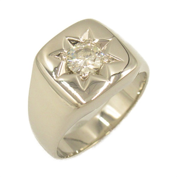 JEWELRY Diamond Ring Pt850 Platinum Clear Used US size #6.75