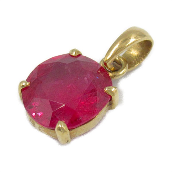 JEWELRY Ruby Pendant top charm K18 Yellow Gold Used