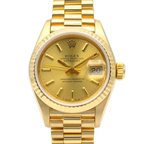 ROLEX Datejust E Wrist Watch 69178 Automatic K18 YG Yellow Gold SS Used Women