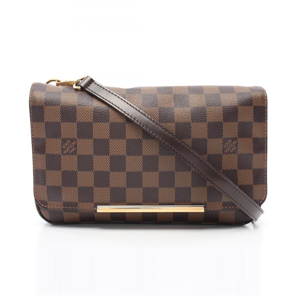 LOUIS VUITTON Hoxton PM Damier Ebene Shoulder Bag N41257 canvas leather Brown LV