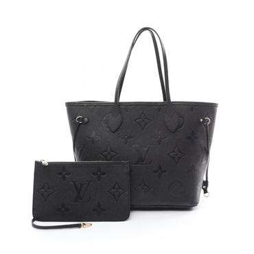 LOUIS VUITTON Neverfull MM Tote Bag M45685 Monogram Empreinte Black Used Women