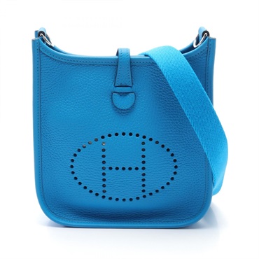 HERMES Evelyne TPM Shoulder crossbody Bag Z Taurillon Clemence Blue frida SHW