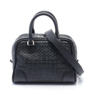 LOEWE Amazona 75 Shoulder Hand bag 301.55.L01 leather Black Used Women