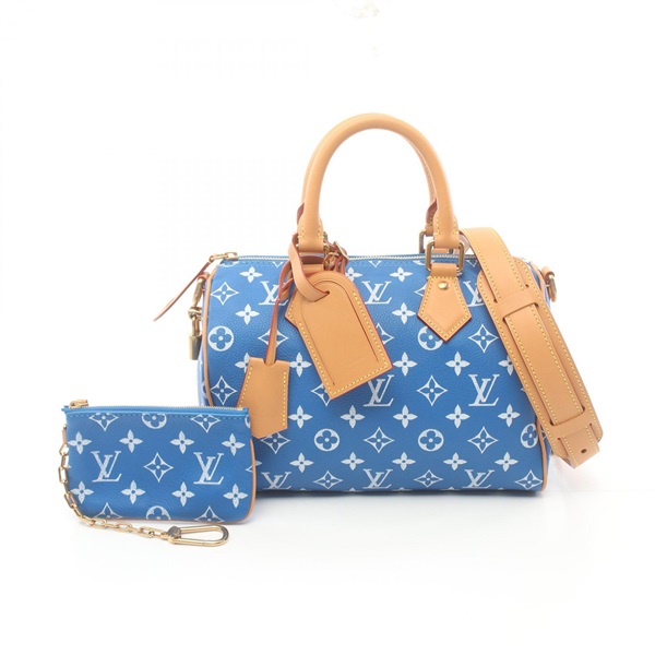 LOUIS VUITTON Speedy P9 Bandouliere 25 Boston shoulder bag M24424 leather Blue