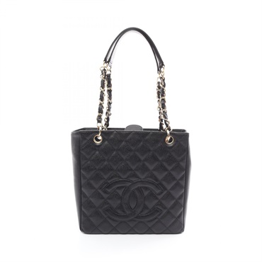 CHANEL CC Matelasse PST Shoulder Tote Bag A20994 Caviar skin Black Used Women