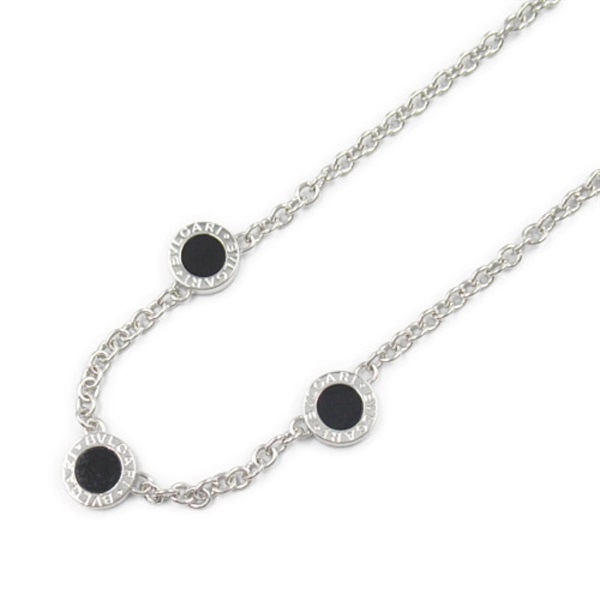 BVLGARI Bvlgari Bvlgari Onyx Diamond Necklace 40cm K18 White Gold Black Used