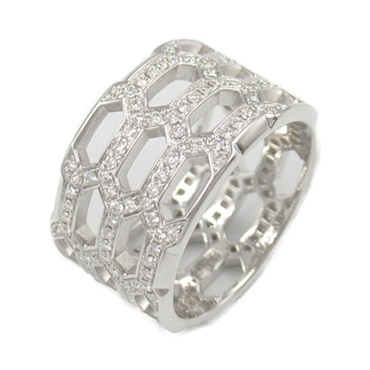 BVLGARI Serpenti Ring Diamond 18KWG White Gold Used women US size 7.5 #56