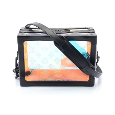 LOUIS VUITTON Soft Trunk Shoulder Bag M55932 Monogram Prism Black Used Wome LV