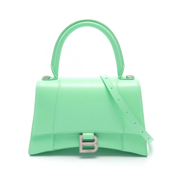 BALENCIAGA HOURGLASS SMALL Shoulder Hand bag 5935461QJ4Y3823 leather Green Used