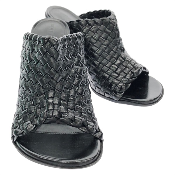 BOTTEGA VENETA Mules sandals 787048V3XZ0100036 leather Black NEW Women #36
