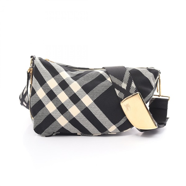 BURBERRY Messenger belt bag 8087625 cotton Black White NEW Women