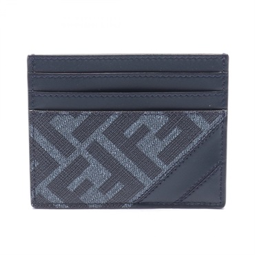 FENDI Diagonal Zucca Card Holder 7M0164ASICF1O97 canvas leather Navy NEW mens