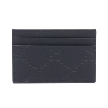 GUCCI GG Rubber Effect Card Holder 771315AAC0L1000 Rubberized Leather Black NEW