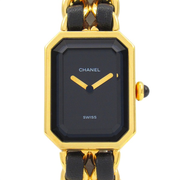 CHANEL Premiere M Wrist Watch H0001 Quartz Gold Plated leather Used Women Coco