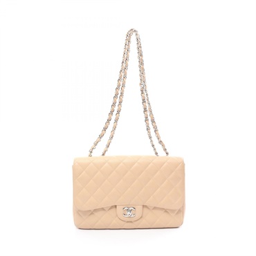 CHANEL Jumbo Matelasse 30 Chain Shoulder Bag Caviar skin Beige Used Women SHW CC