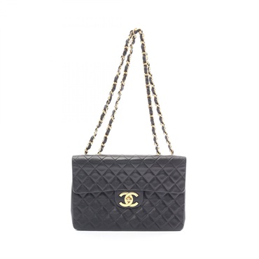 CHANEL Jumbo Matelasse 34 Chain Shoulder Bag A01094 lambskin Black Used Women