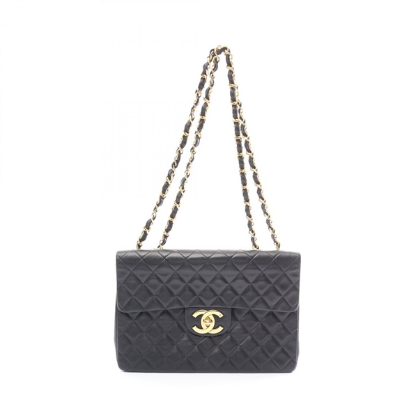 CHANEL Jumbo Matelasse 34 Chain Shoulder Bag A01094 lambskin Black Used Women