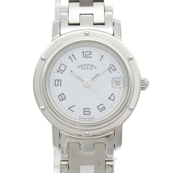 HERMES Clipper Wrist Watch CL4.210 Quartz Stainless Steel Used Women