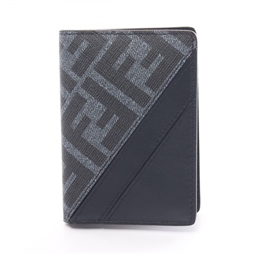 FENDI Diagonal Card Case holder 7M0349ASICF1O97 canvas leather Navy