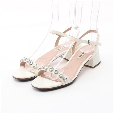 Miu Miu Sandals Shoes 5X742C Patent leather White Used Women #36