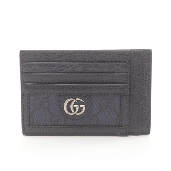 GUCCI Ophidia GG Supreme Card Case 732018UULBN4055 leather canvas Black Blue NEW