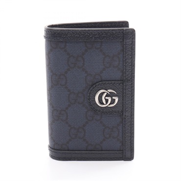 GUCCI Ophidia GG Supreme Card Holder 734943UULBN4055 canvas leather Navy NEW