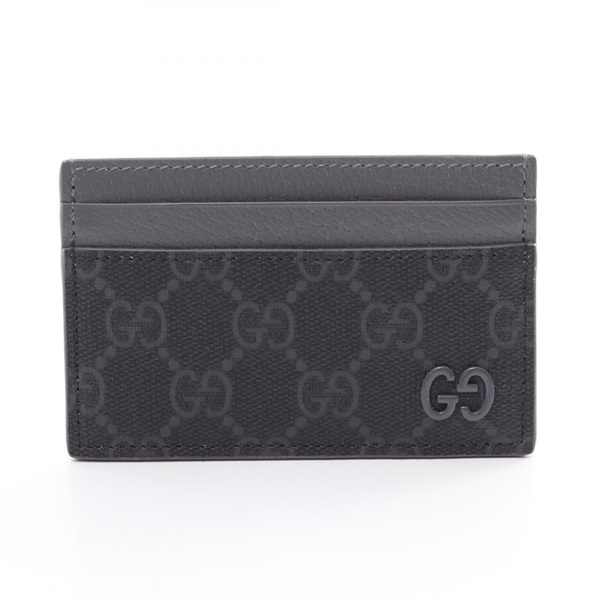 GUCCI GG Supreme Card Case 768248FACQC1048 canvas leather Black Gray NEW mens