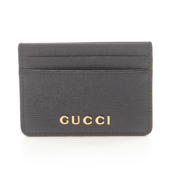 GUCCI script Card Case holder 7734280OP0N1000 leather Black GG