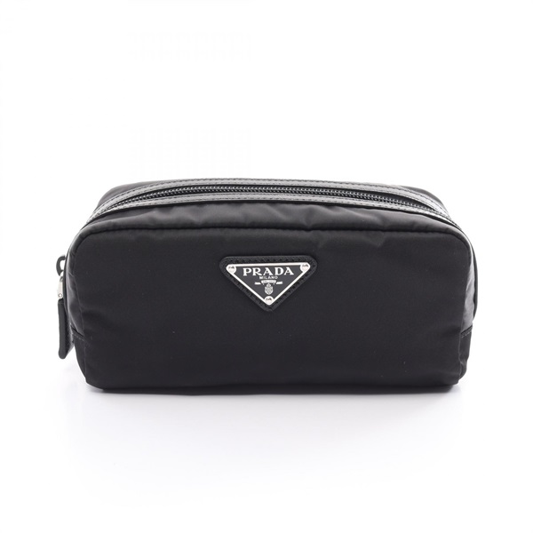 PRADA TESSTO SAFFIAN Pouch 2NA0452DMHF0002 Nylon Saffiano leather Black NEW