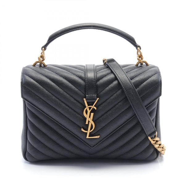 SAINT LAURENT College Medium Chain Shoulder bag 600279BRM071000 leather Black