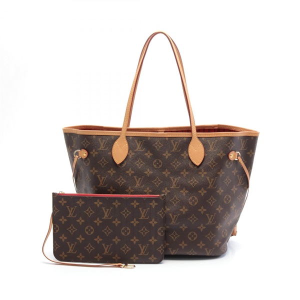 LOUIS VUITTON Neverfull MM Tote Bag M41177 Monogram Brown Cerise Used Women LV