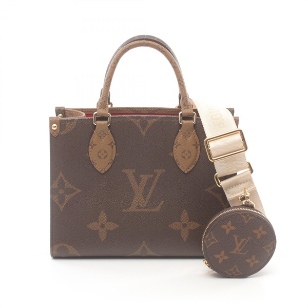 LOUIS VUITTON On the Go PM 2way Handbag M46373 Monogram Reverse brown Used Women