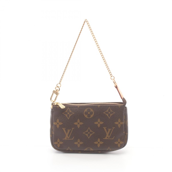 LOUIS VUITTON Mini Pochette Accessoires Handbag M58009 Monogram Brown Used Women