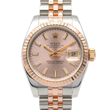 ROLEX Datejust G Wrist Watch 179171 Automatic K18 PG Rose Gold SS Used Women