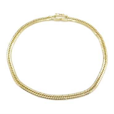 JEWELRY Triple 8 side flat link curb chain Anklet Bracelet 18KYG Gold Used