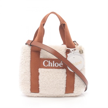 Chloe Shoulder Bag C10323148 polyester White Brown NEW Women