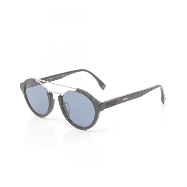 FENDI Diagonal sunglasses eyewear 40058U01V Plastic Metal Black Silver