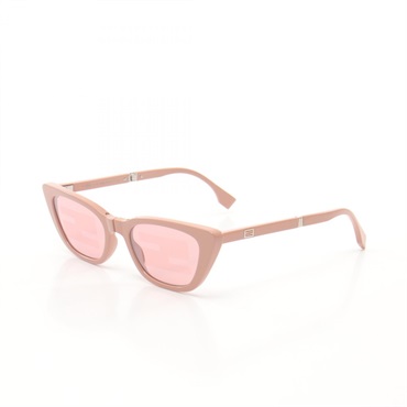 FENDI BAGUETTE Cat Eye sunglasses 40089I72U Plastic Pink NEW Women