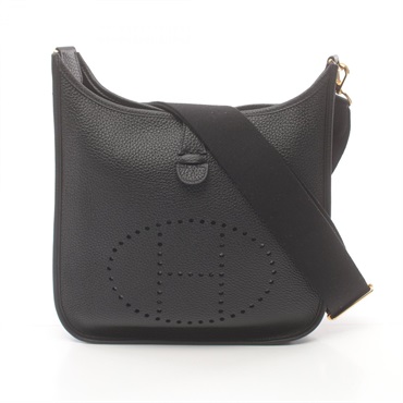 HERMES Evelyne III PM Shoulder Bag 056277CC Clemence leather Black Used Women U