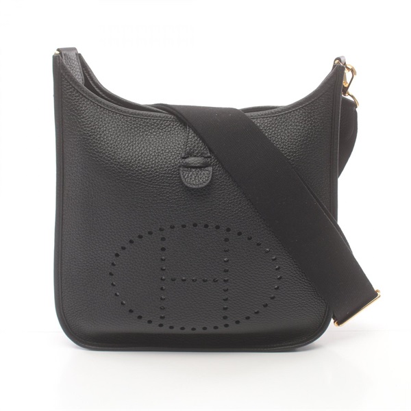HERMES Evelyne III PM Shoulder Bag 056277CC Clemence leather Black Used Women U