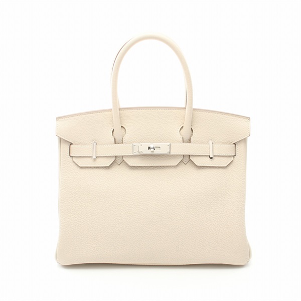 HERMES Birkin 30 Handbag 030520CK Togo leather White Craie Used Women W SHW