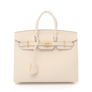 HERMES Birkin 25 Serie Handbag 079234CC Epsom leather White Craie Used GHW W