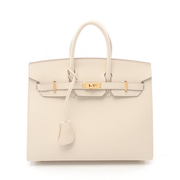 HERMES Birkin 25 Serie Handbag 079234CC Epsom leather White Craie Used GHW W