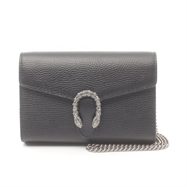 GUCCI Dionysus chian crossbody Shoulder Bag 401231CAOGN8176 leather Black